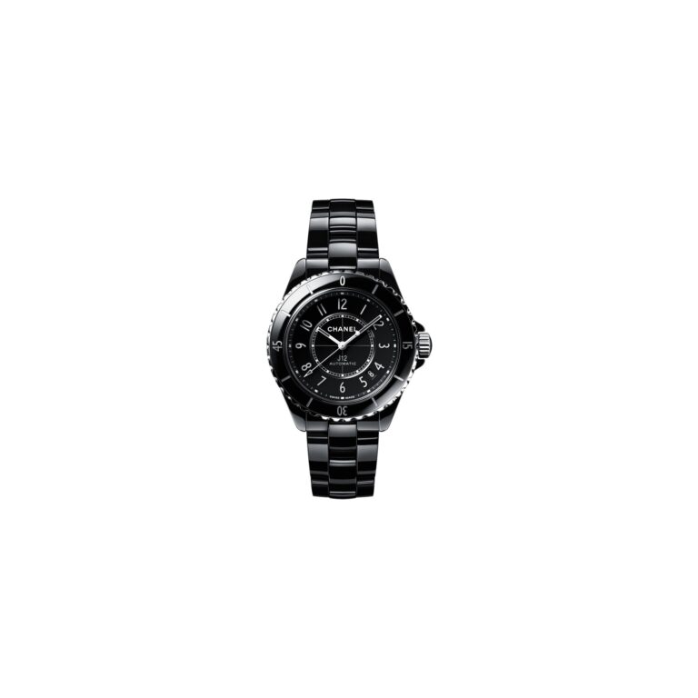 Montre Chanel J12 38 mm en céramique noire, cadran noir à chiffres arabes