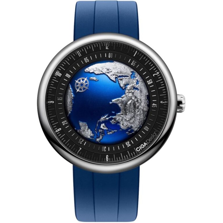 Montre Ciga Design Blue Planet II avec globe terrestre en guise de cadran