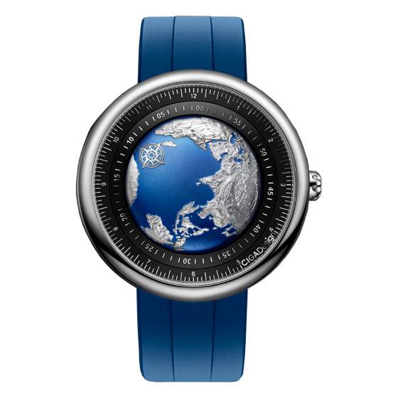 Montre Ciga Design Blue Planet en titane, 46 mm