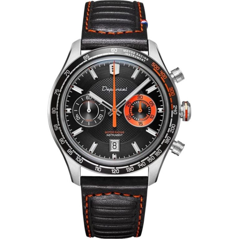 Chronographe automatique Depancel Allure Black Tangerine à cadran noir et touches orange, édition limitée