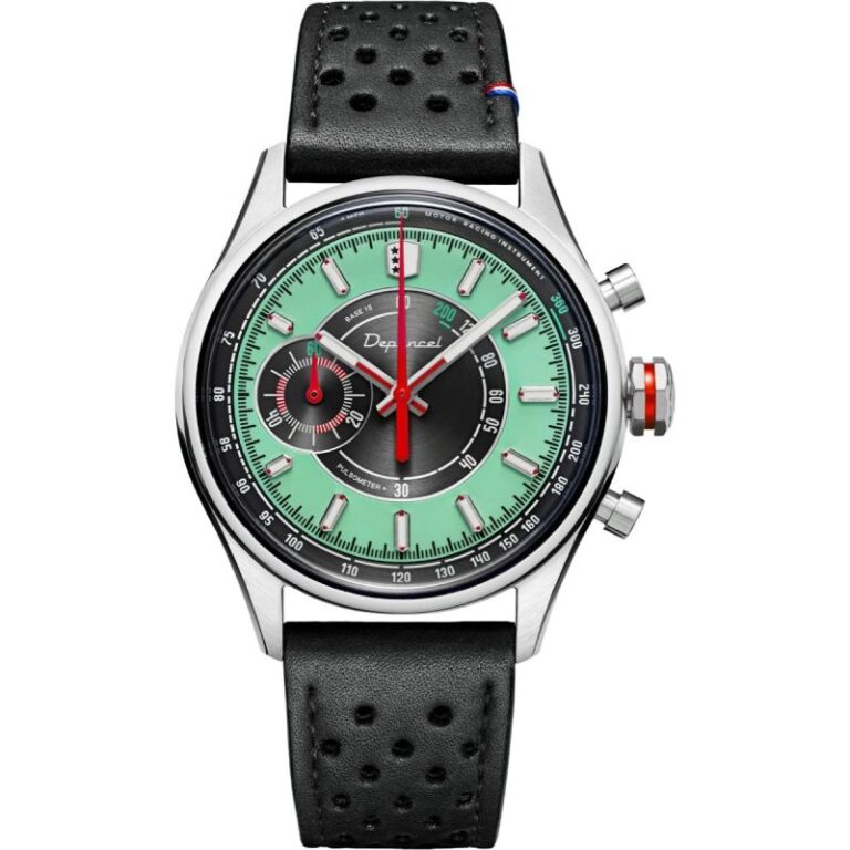 Montre Depancel Allure Mono Eye à cadran vert menthe, chronographe méca-quartz 39 mm