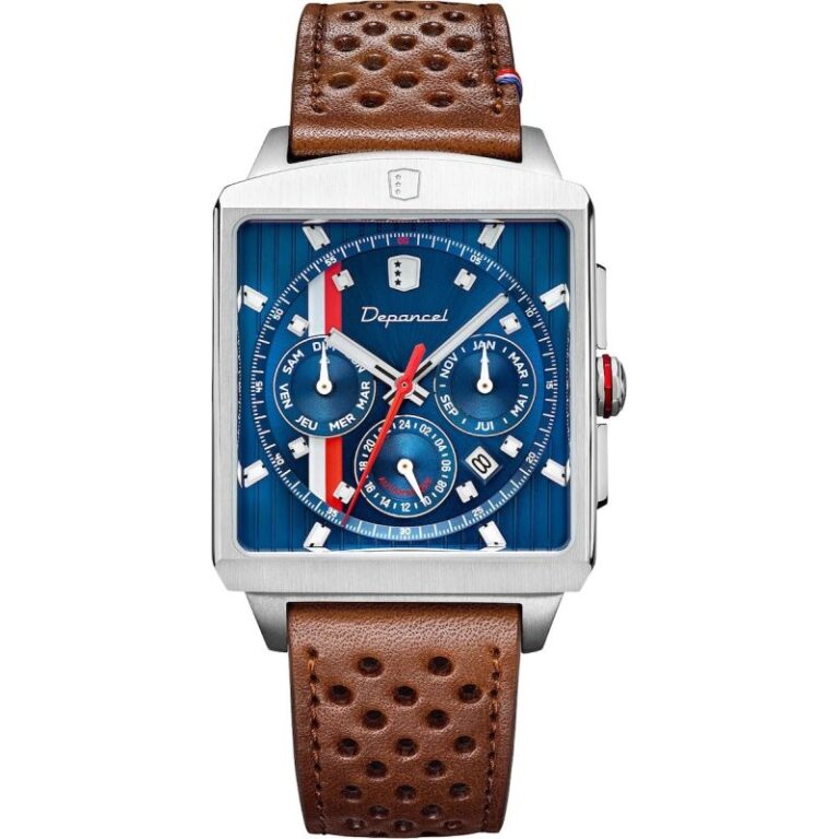 Montre Depancel Série-R 01 à boîtier carré et cadran bleu