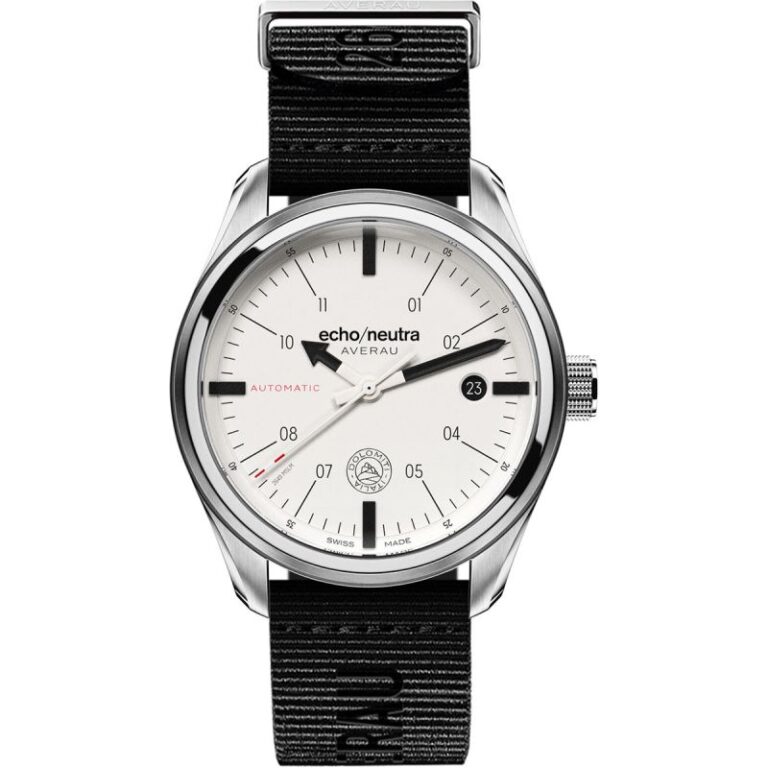 Montre Echo/Neutra Averau 39 3H automatique à cadran blanc Full Lume, 39 mm