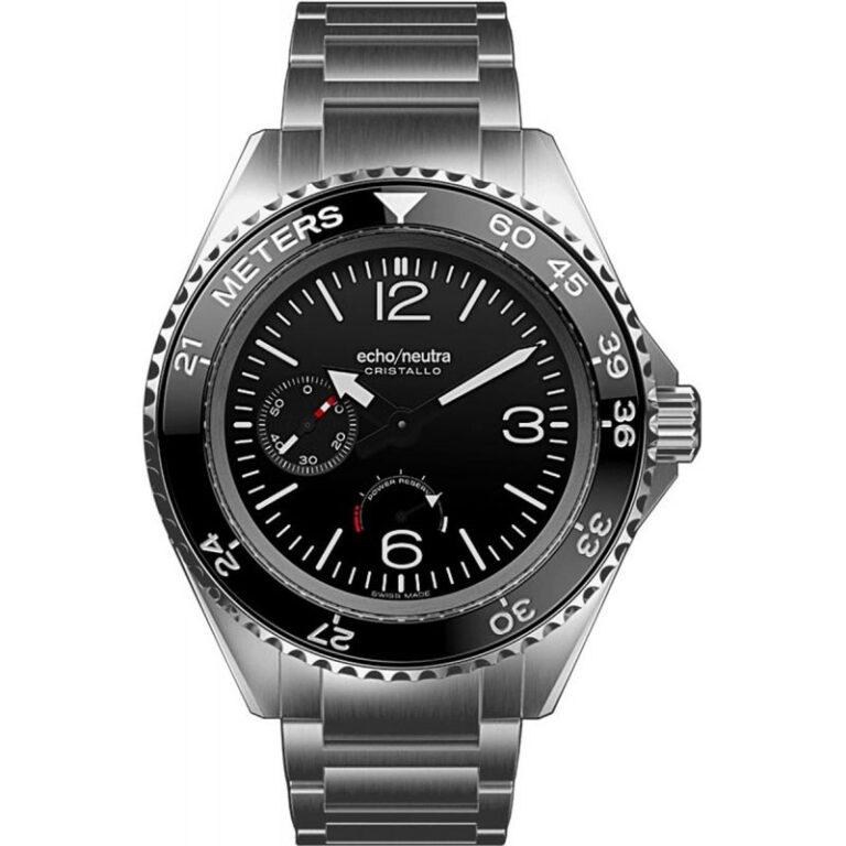 Montre de plongée Echo/Neutra Cristallo Professional Diver à cadran noir, 42 mm