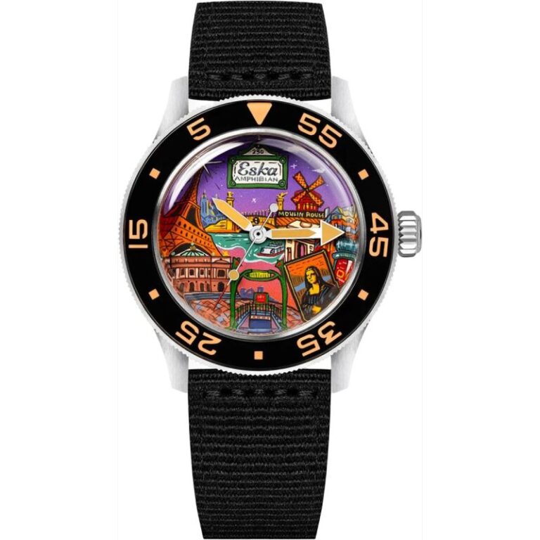 Montre de plongée Eska Amphibian 250 « Cœur de Paris », 40 mm