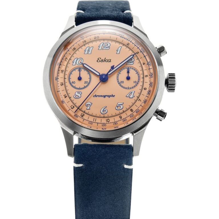 Montre chronographe Eska Light Racing Sunset automatique bicompax, 41 mm