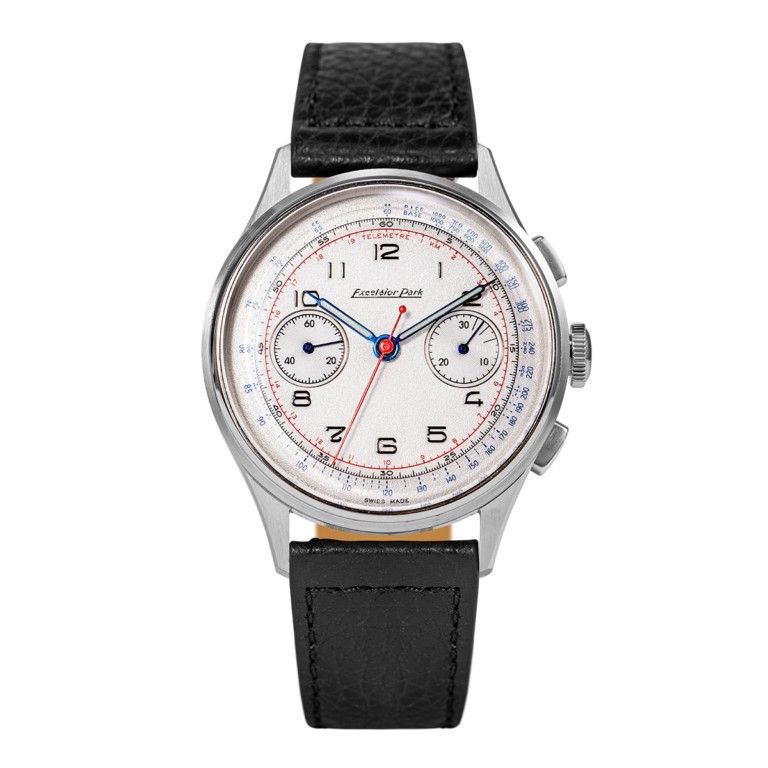 Chronographe Excelsior Park EP95000 à cadran blanc, vue de face