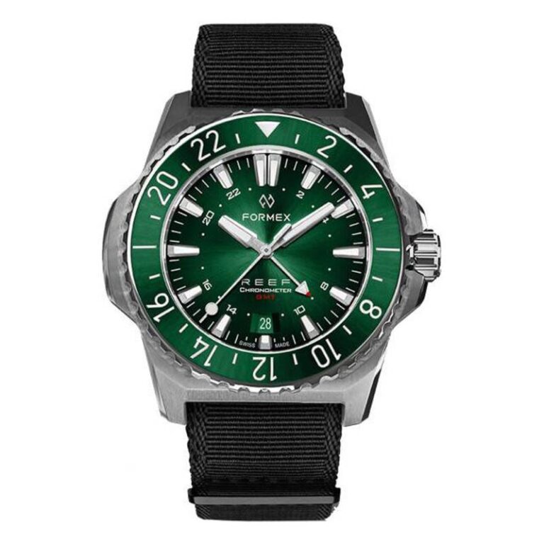 Montre Formex Reef GMT 42 mm en acier à cadran vert et lunette céramique