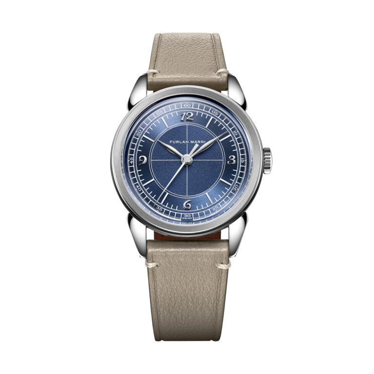 Montre Furlan Marri Blue Sector automatique à cadran secteur bleu, boîtier acier 37,5 mm