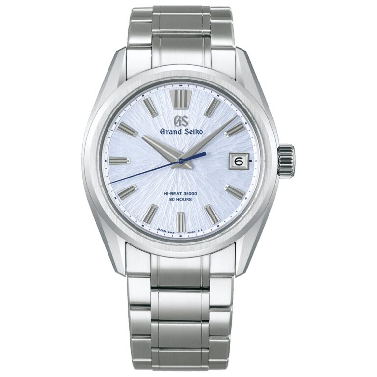 Montre Grand Seiko Evolution 9 Mountainscape Hi-Beat automatique à cadran bleu glacier et bracelet acier, 40 mm