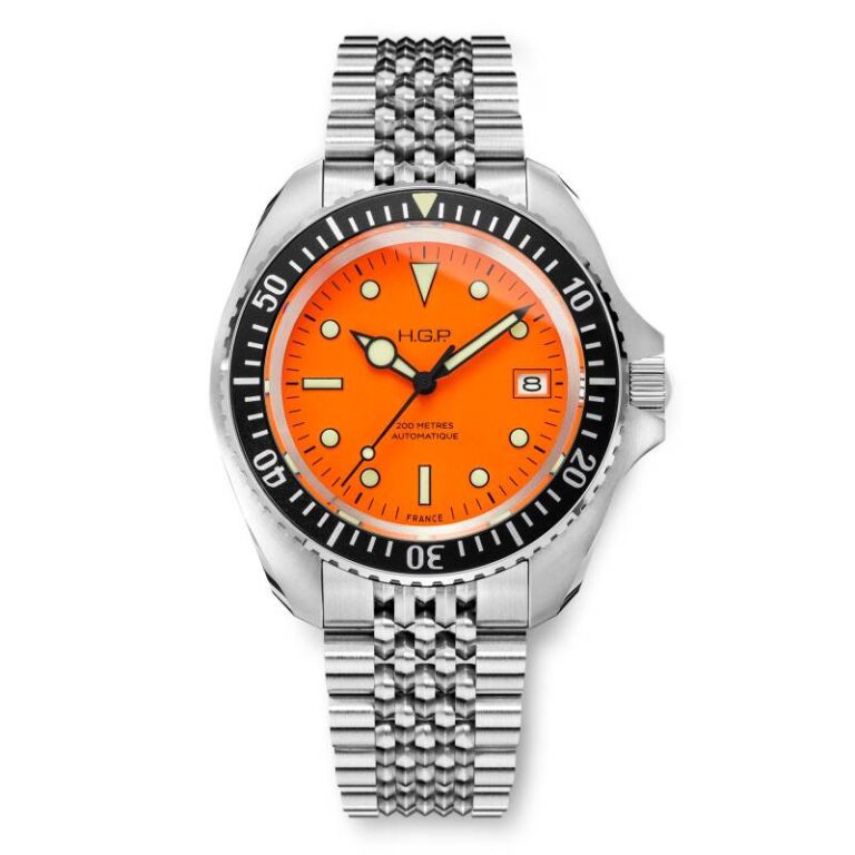 Montre HGP Diver 200M automatique à cadran orange