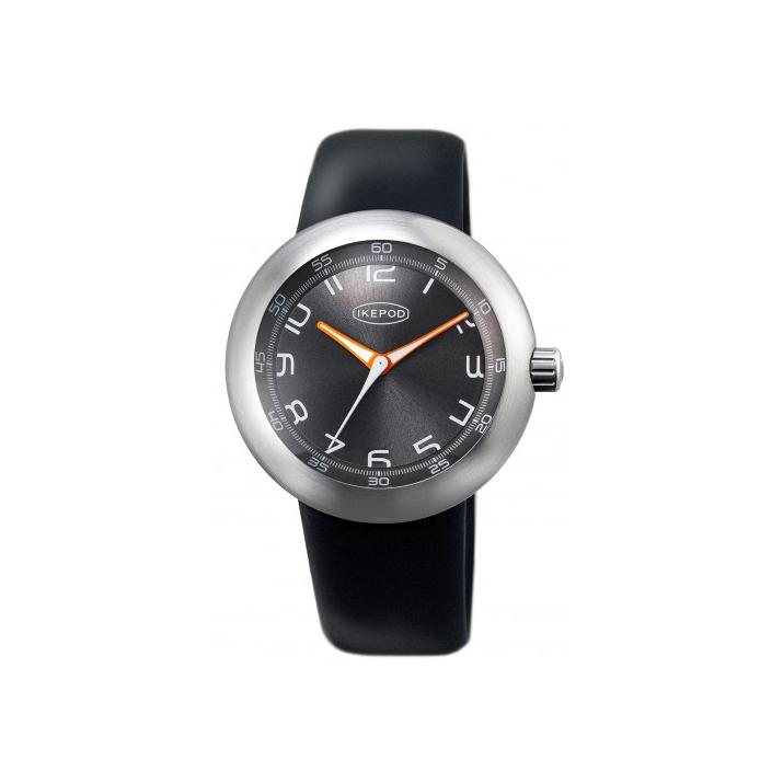 Montre Ikepod Megapod Alexandre automatique 46 mm, boîtier galet en acier et bracelet silicone