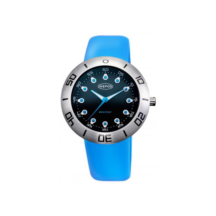 Montre de plongée Ikepod Seapod Jacques automatique 46 mm, acier et bracelet silicone