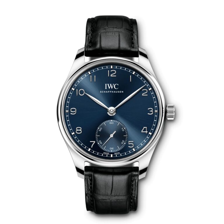Montre IWC Portugieser Automatic 40 à cadran bleu et bracelet cuir