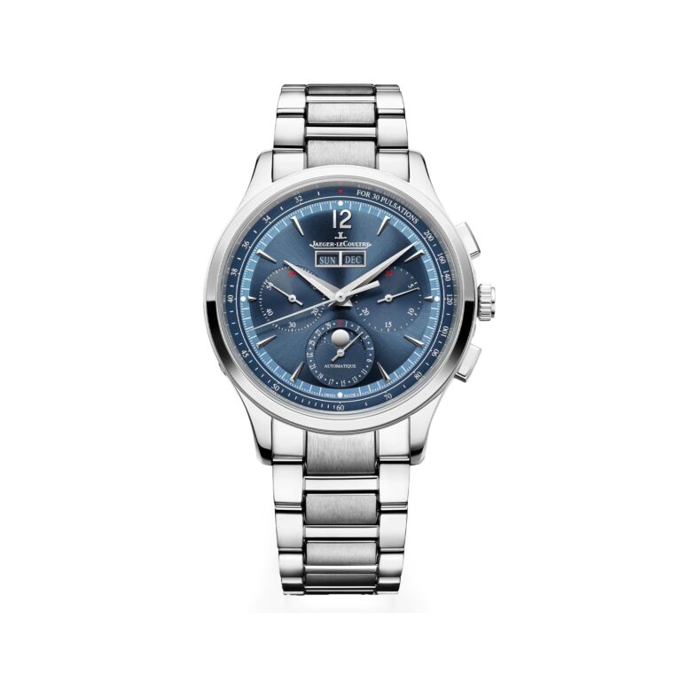 Montre Jaeger-LeCoultre Master Control Chronograph Calendar automatique à cadran bleu et bracelet acier, 40 mm