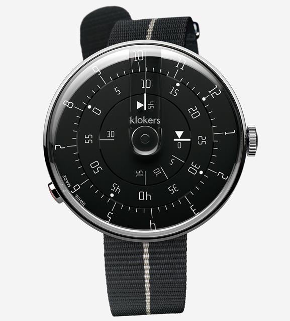 Montre Klokers Klok-01 Noire de la collection Minimal, 44 mm