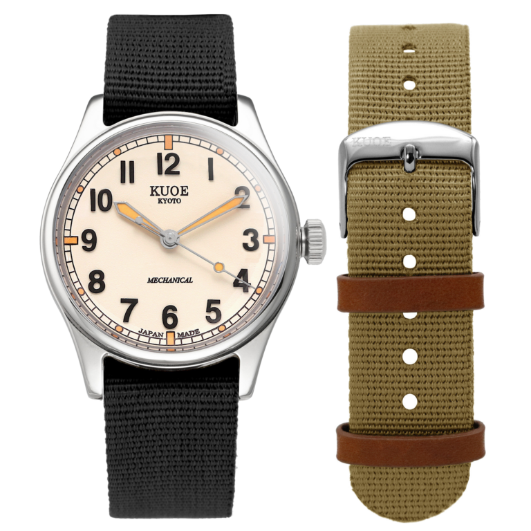 Montre Kuoe Kyoto Old Smith 90-002 automatique à cadran ivoire, 38 mm