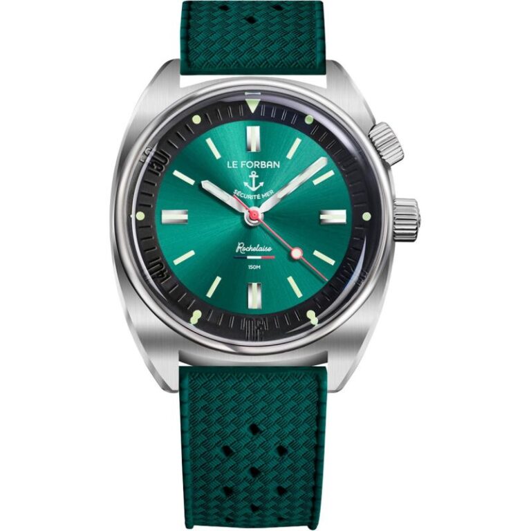Montre de plongée Le Forban Sécurité Mer Rochelaise, cadran vert marine