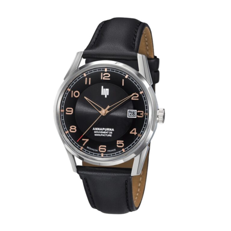 Montre automatique Lip Annapurna manufacture R26 676010 à cadran noir