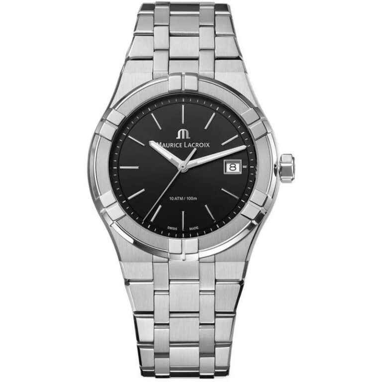 Montre Maurice Lacroix Aikon Quartz 40 mm à cadran noir et boîtier acier