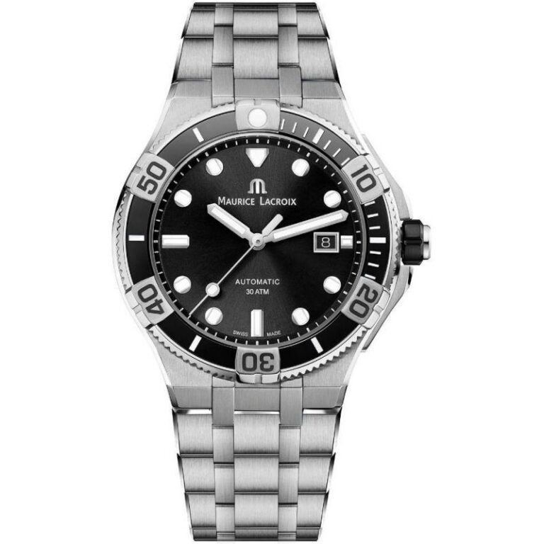 Montre Maurice Lacroix Aikon Venturer automatique à cadran noir et bracelet acier, 43 mm