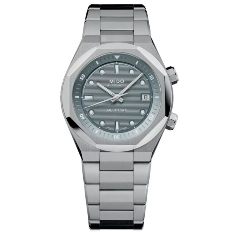 Montre Mido Multifort 8 Two Crowns automatique sur bracelet acier, 40 mm