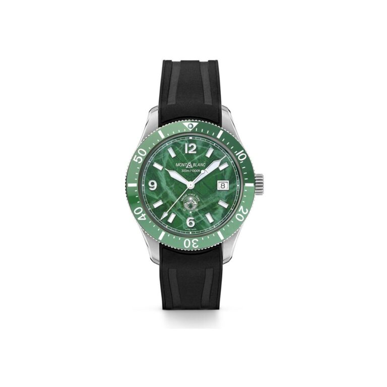 Montre Montblanc 1858 Iced Sea Automatic Date à cadran vert motif glacier, 41 mm