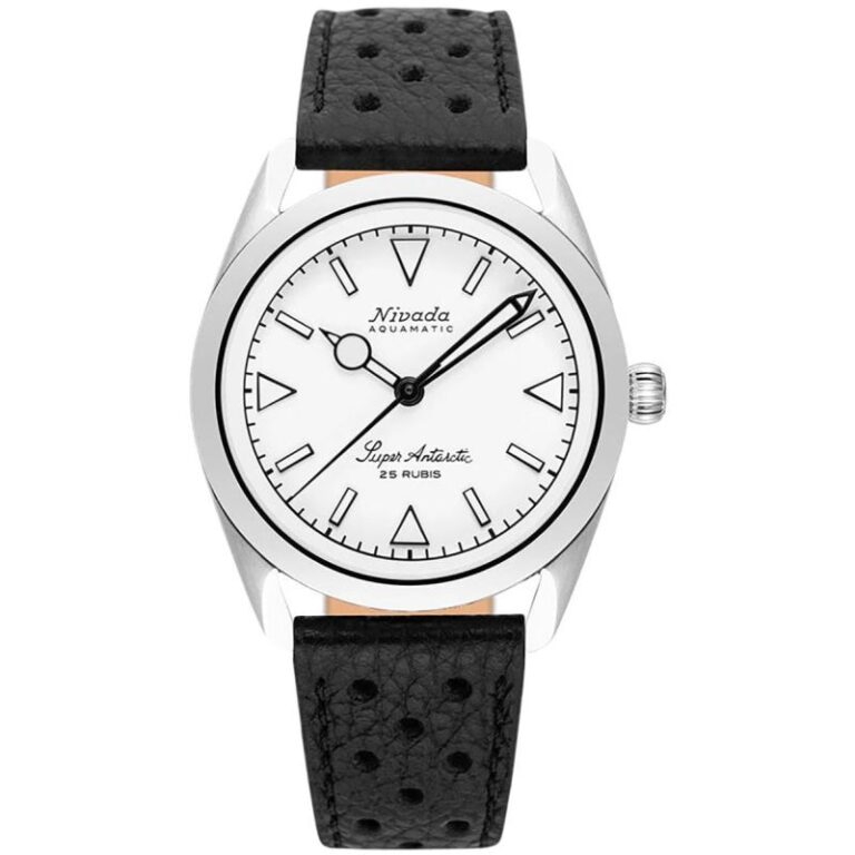 Montre Nivada Grenchen Super Antarctic cadran blanc