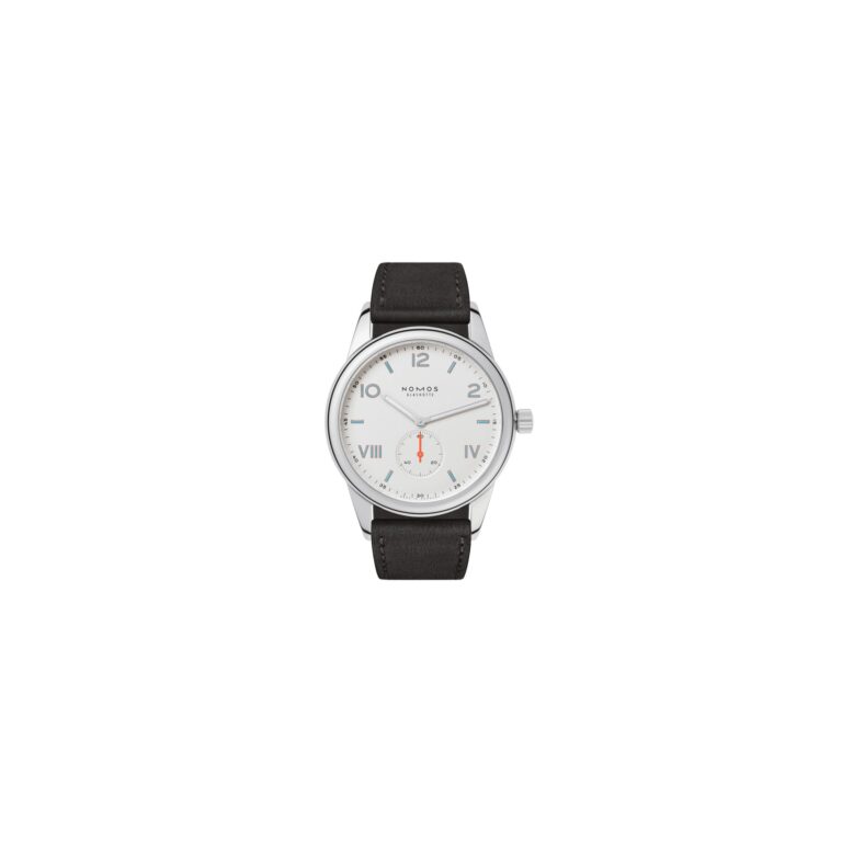 Montre Nomos Club Campus 38 sur bracelet cuir anthracite