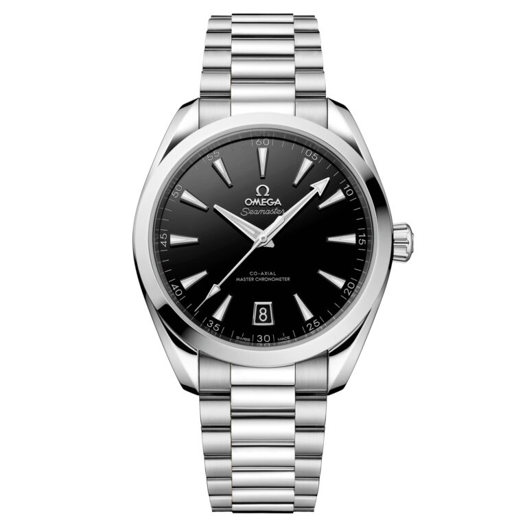 Montre Omega Seamaster Aqua Terra 150M automatique à cadran noir et bracelet acier, 41 mm