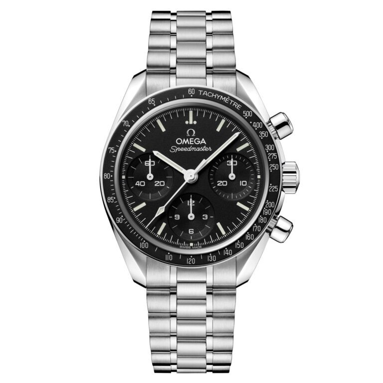 Montre Omega Speedmaster 38 mm automatique à cadran noir et bracelet acier