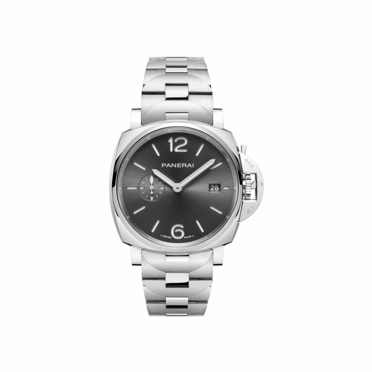 Montre Panerai Luminor Due automatique à cadran gris, boîtier acier de 42 mm