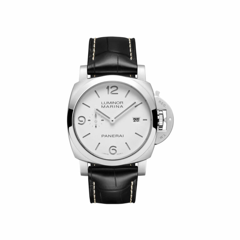 Montre Panerai Luminor Marina automatique à cadran blanc, boîtier acier de 44 mm
