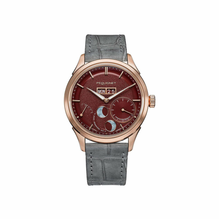 Montre Pequignet Royale Paris en or à cadran rouge