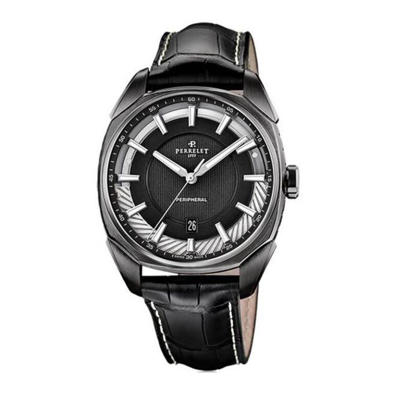 Montre Perrelet Lab Peripheral automatique à cadran noir et boîtier PVD gris, 42 mm