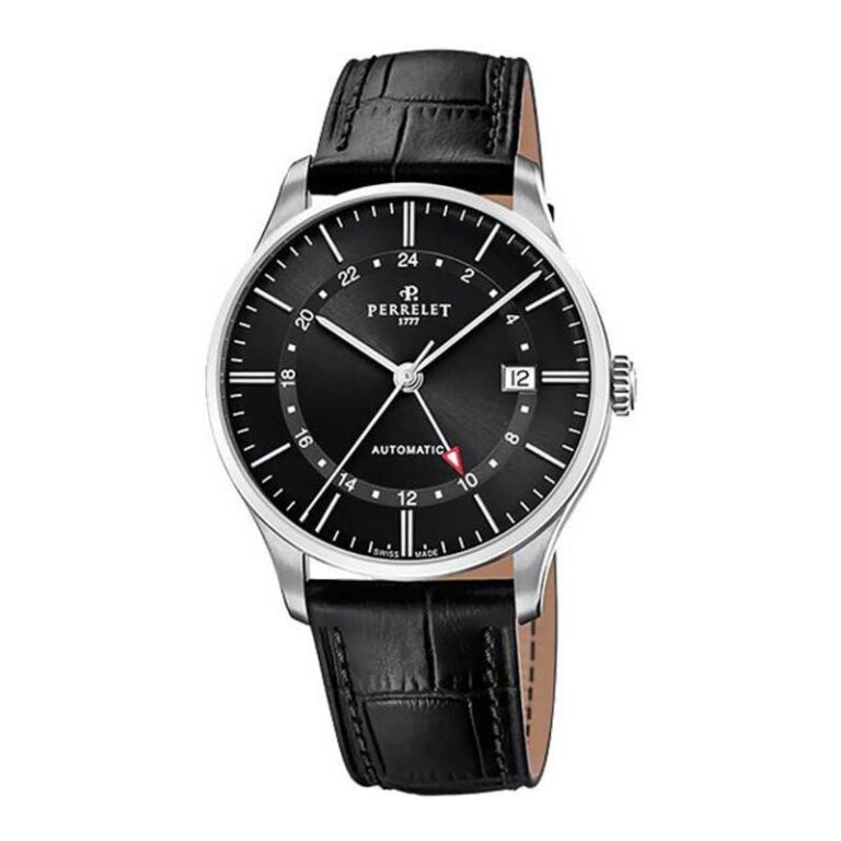 Montre Perrelet Weekend GMT à cadran noir, 39 mm