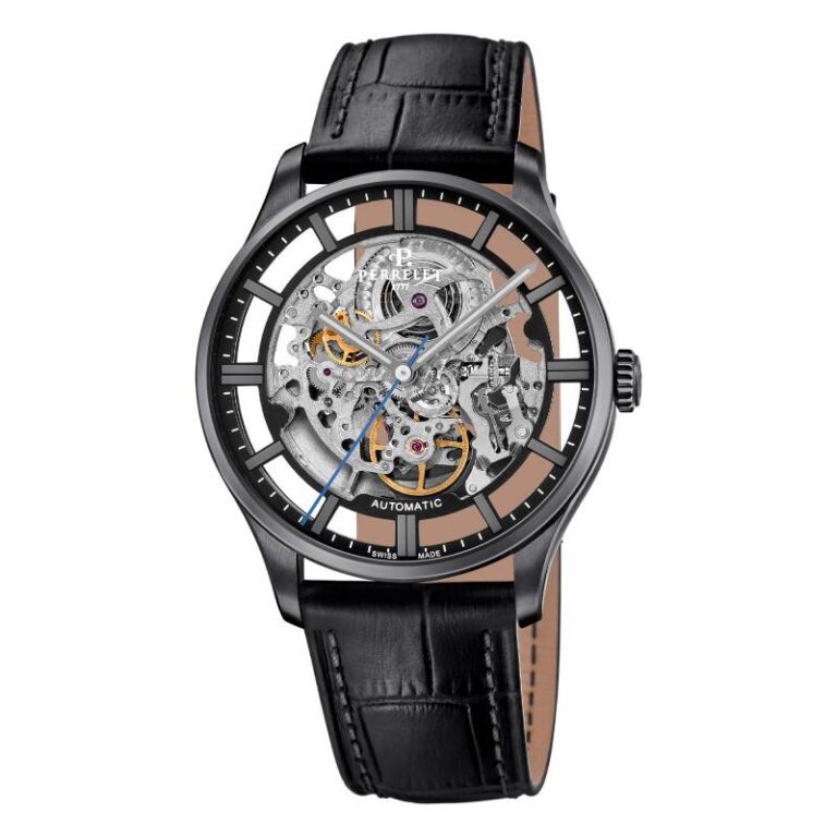 Montre Perrelet Weekend Skeleton à cadran ajouré anthracite, 39,5 mm