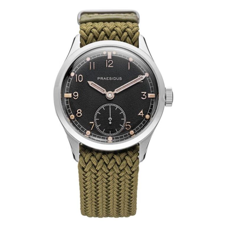 Montre Praesidus Dirty Dozen 45 Patina à cadran noir sablé et petite seconde, 38 mm