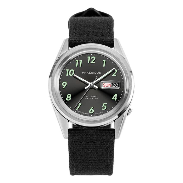 Montre Praesidus Rec Spec OG Sunray à cadran noir soleillé, 38 mm