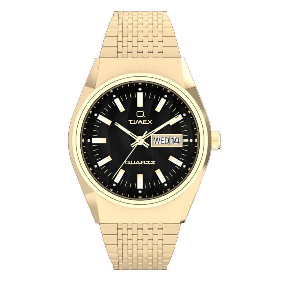 Montre Q Timex Falcon Eye TW2W62500 en acier doré, 38 mm