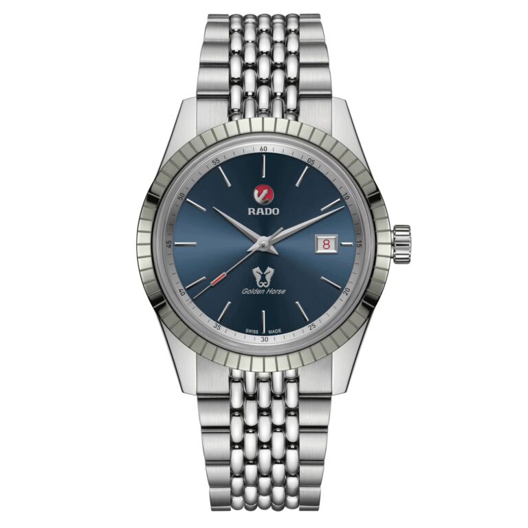 Montre Rado HyperChrome Classic automatique à cadran bleu et bracelet acier, 42 mm