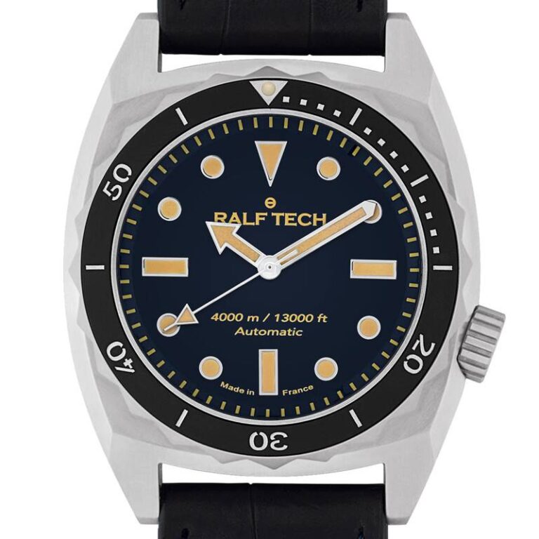 Montre Ralf Tech The Beast Manufacture Automatic Edition II TBM 1002 à cadran bleu-gris et lunette céramique, 47,7 mm