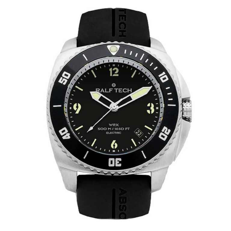 Montre Ralf Tech WRX Electric Original WRX 5001 à cadran noir et boîtier coussin en acier, 47,5 mm