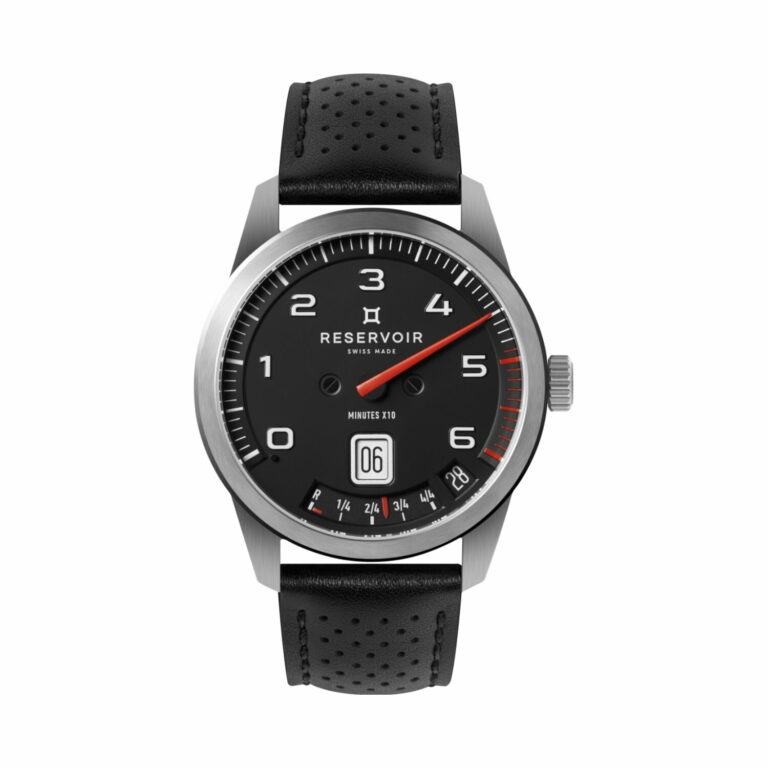 Montre Reservoir GT Tour automatique à heure sautante et minute rétrograde, cadran noir, boîtier acier 43 mm
