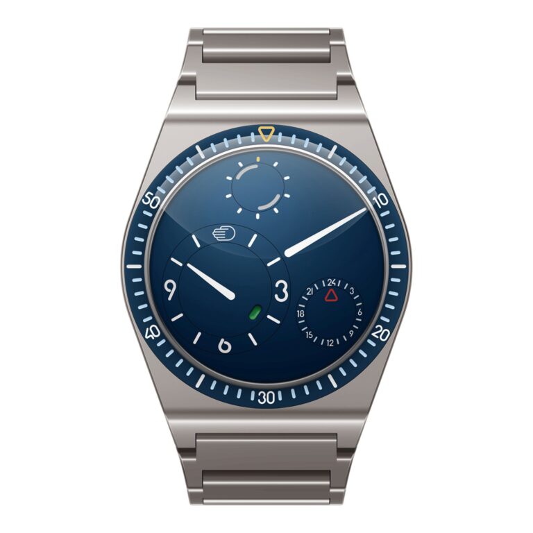 Montre Ressence Type 7 Night Blue GMT en titane, cadran bleu nuit, 41 mm