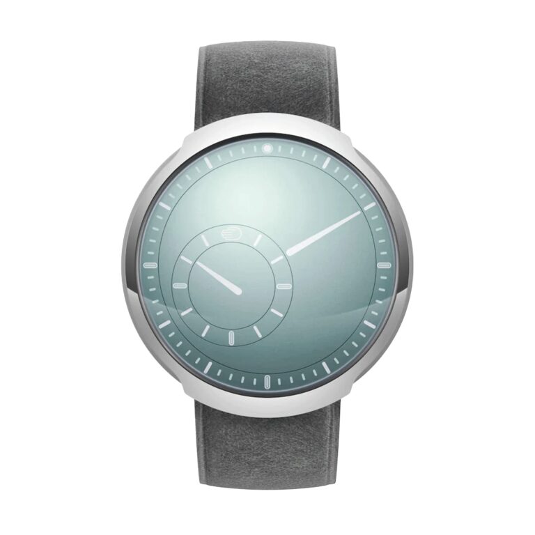 Montre Ressence Type 8 S en titane, cadran vert sauge et bracelet cuir gris