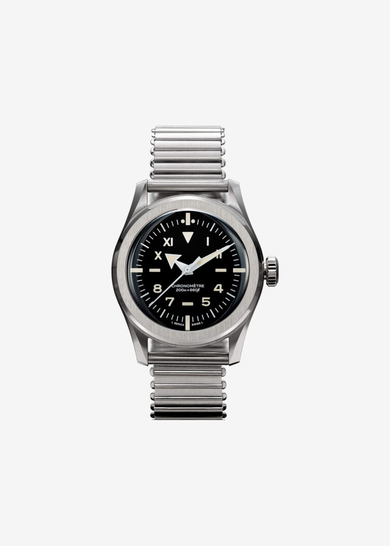 Montre Serica 6190 California, chronomètre automatique à cadran noir émaillé et chiffres romains et arabes
