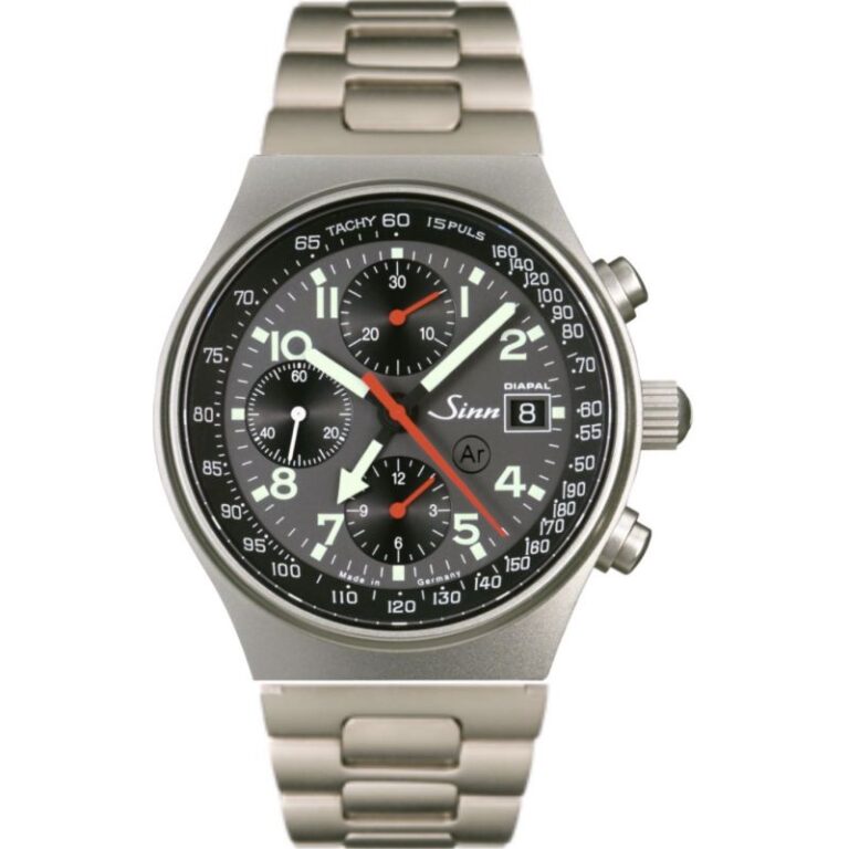 Montre Sinn 144 St DIAPAL, chronographe en acier microbillé, 41 mm