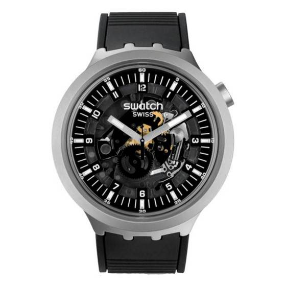 Montre Swatch Big Bold Irony Dark Irony à boîtier en acier sombre, vue de face