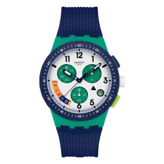 Montre chronographe Swatch Chrono 42 Time Flies, vue de face